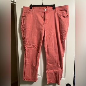 Coral Capri Jean Pants Size 22w